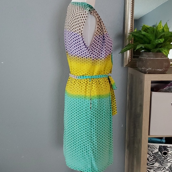 Anthro polkadot pockets midi bow retro dress - Picture 5 of 8